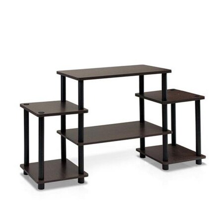 Highkey Turn-N-Tube No Tools Entertainment Center; Dark Brown & Black - 22.85 x 41.5 x 11.6 in. LR93520